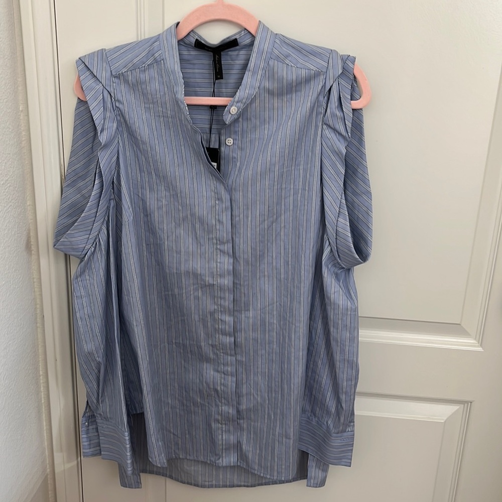 Bcbg Cold Shoulder Button Down Shirt - image 1